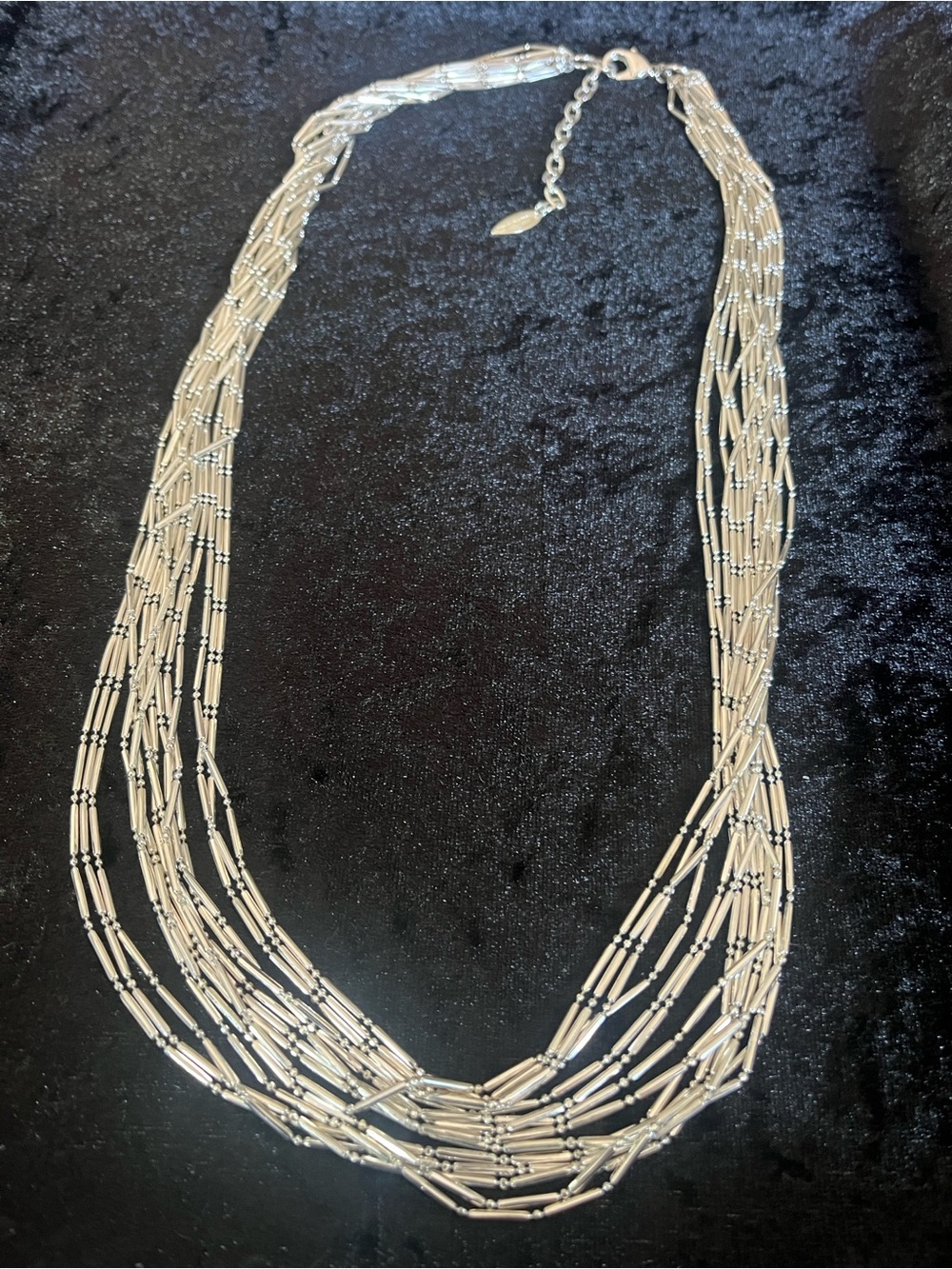 Coldwater Creek Layered Silver Tone Multi-Strand Necklace